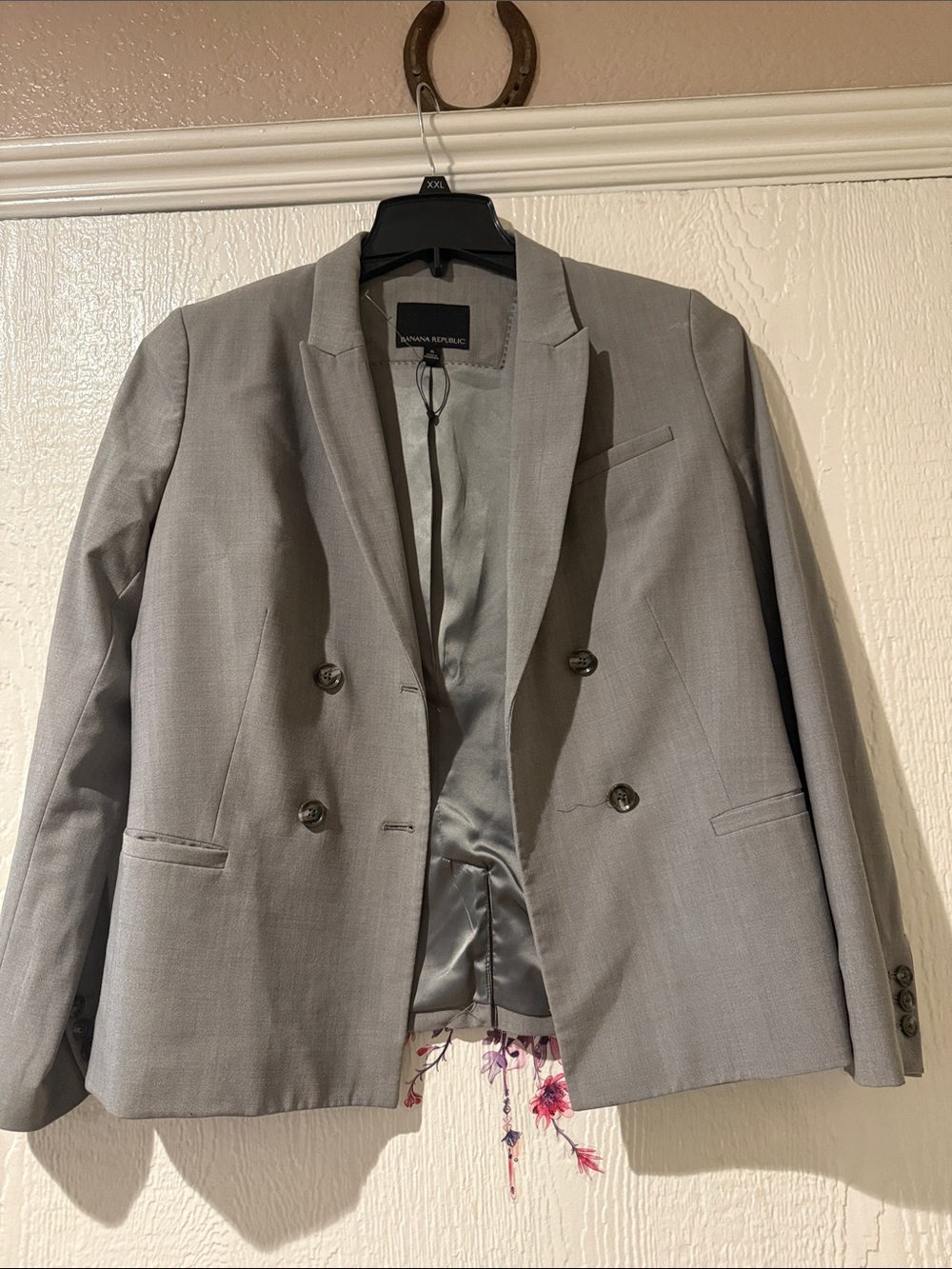 Banana Republic Women's Gray Double-Breasted Blazer